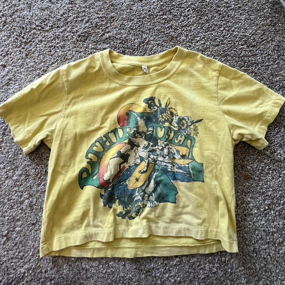 R13 Ocean Treasure Baby Tee in Vintage Yellow - XS